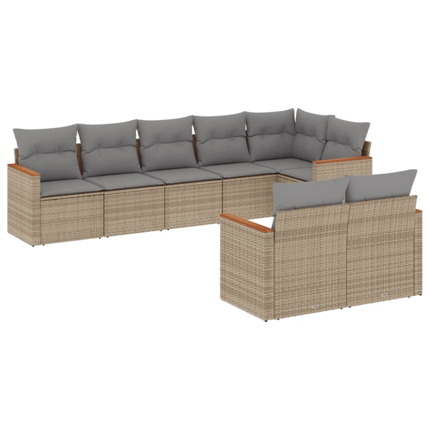 vidaXL 8-Tlg Garten-Sofagarnitur mit Kissen Beige Poly Rattan 3226150 günstig online kaufen