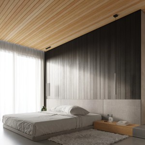 Sollux Pastelo 3P Pendelleuchte in Beton-Optik im Schlafzimmer. Moderne Lampe für Wohnraum.