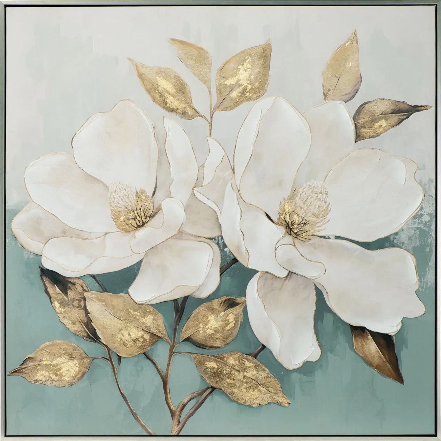 Art Universe Leinwandbild White Flower 80 x 80 cm