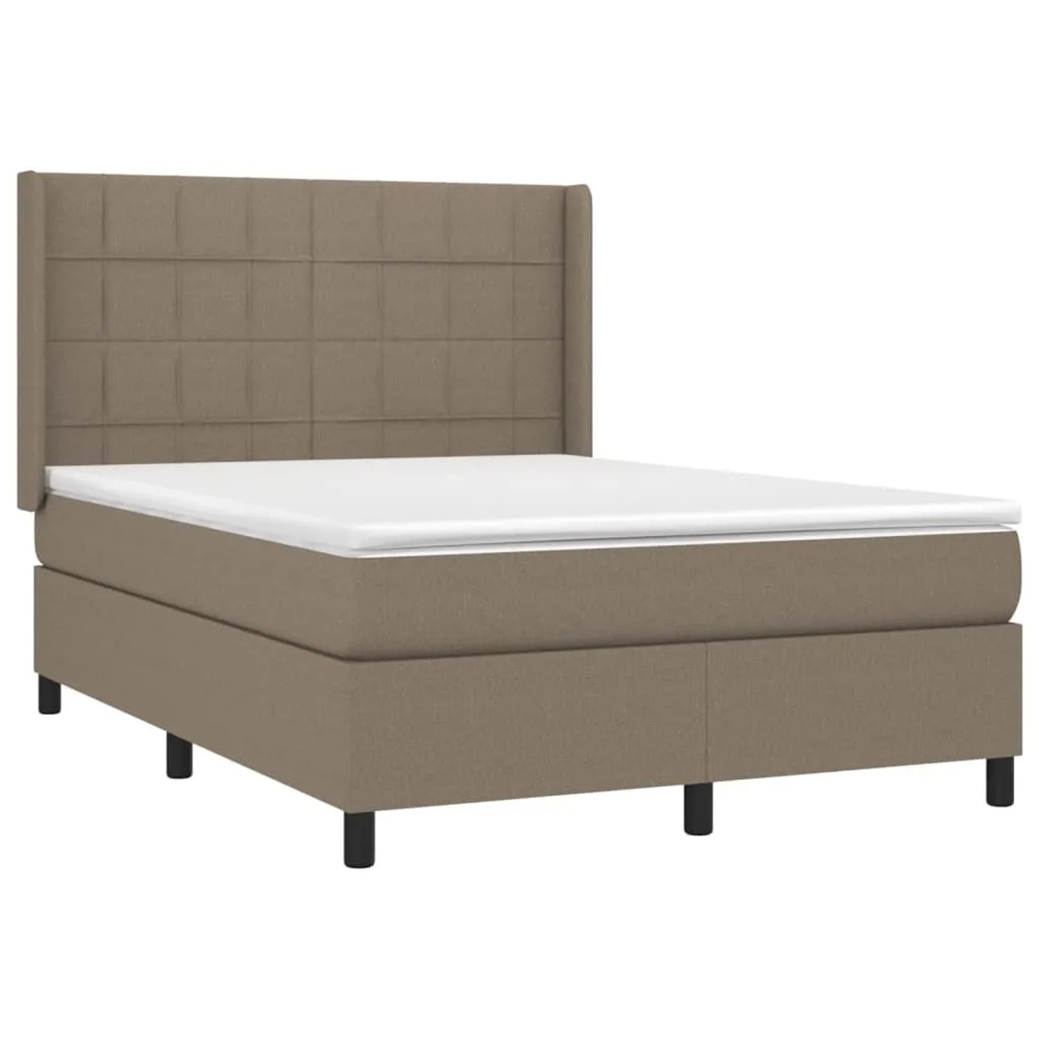 vidaXL Boxspringbett mit Matratze Taupe 140x200 cm Stoff 3131437 günstig online kaufen