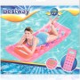 Bestway Luftmatratze (177x63x16 cm) in Rosa, Blau & Transparent mit Fenster und Getränkehalter.