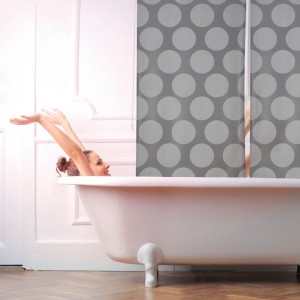 Relaxdays Duschrollo Kunststoff Aluminium Grau Wasserabweisend 80 cm x 240 cm