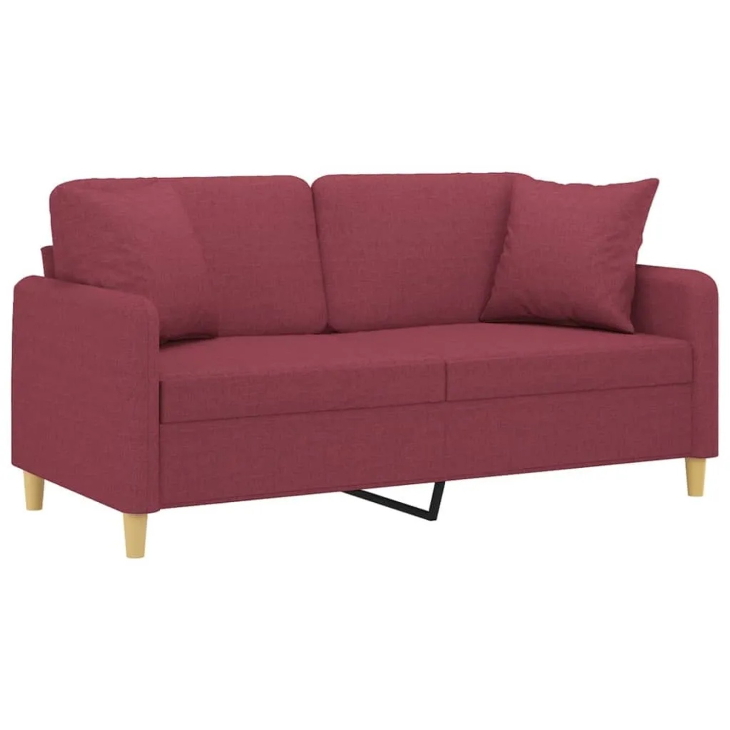 vidaXL 2-Sitzer-Sofa mit Zierkissen Weinrot 140 cm Stoff 3200915