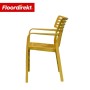 Gelber Floordirekt Gartenstuhl Sitwell, wetterfest und stapelbar, Seitenansicht.