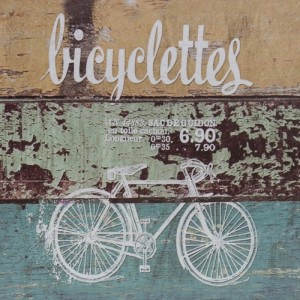 HMF VKO106 Vintage Vintage Koffer Truhe Holzkiste Holz 44 x 32 x 16 cm Deko Fahrrad
