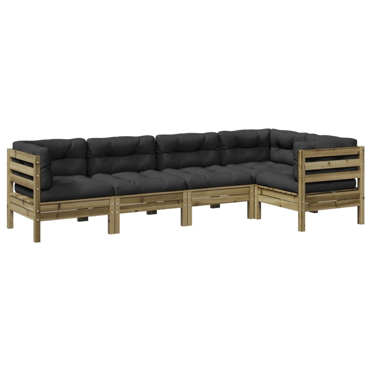 vidaXL 5-Tlg Garten-Sofagarnitur mit Kissen Kiefernholz Imprägniert 3299440 günstig online kaufen