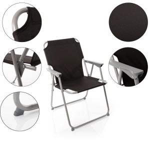 BigDean 2 Stück Klappstuhl Faltstuhl Campingstuhl Angelstuhl Schwarz Robust Klappbar Bis 120kg Belastbar Klassischer Klappstuhl Gartenstuhl