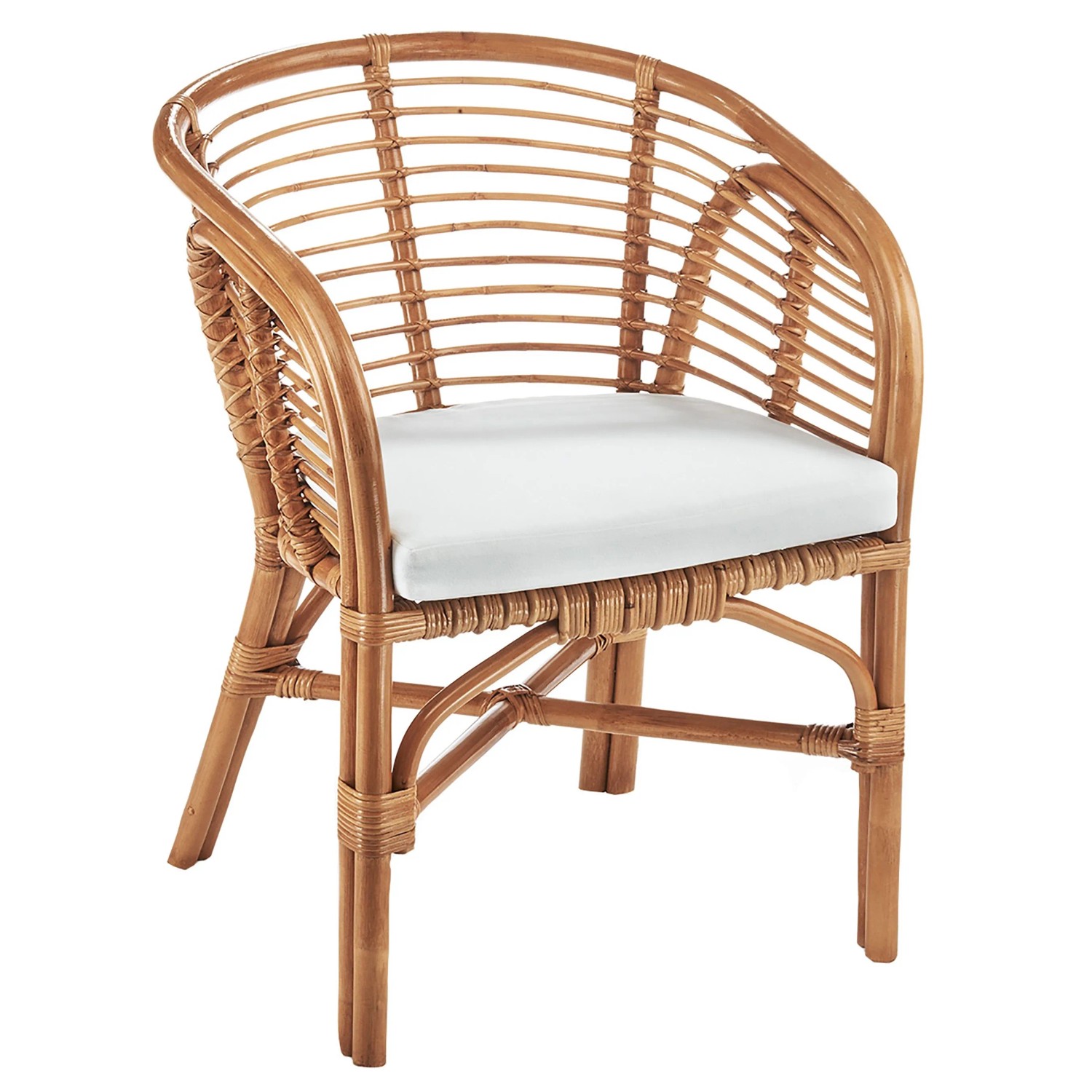 Kobolo CUMBA Sessel Stuhl Rattan Natur Braun mit Armlehnen günstig online kaufen