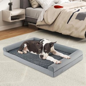 Costway Orthopädisches Hundebett Groß Hundesofa Grau XXL-135 x 91 x 18 cm