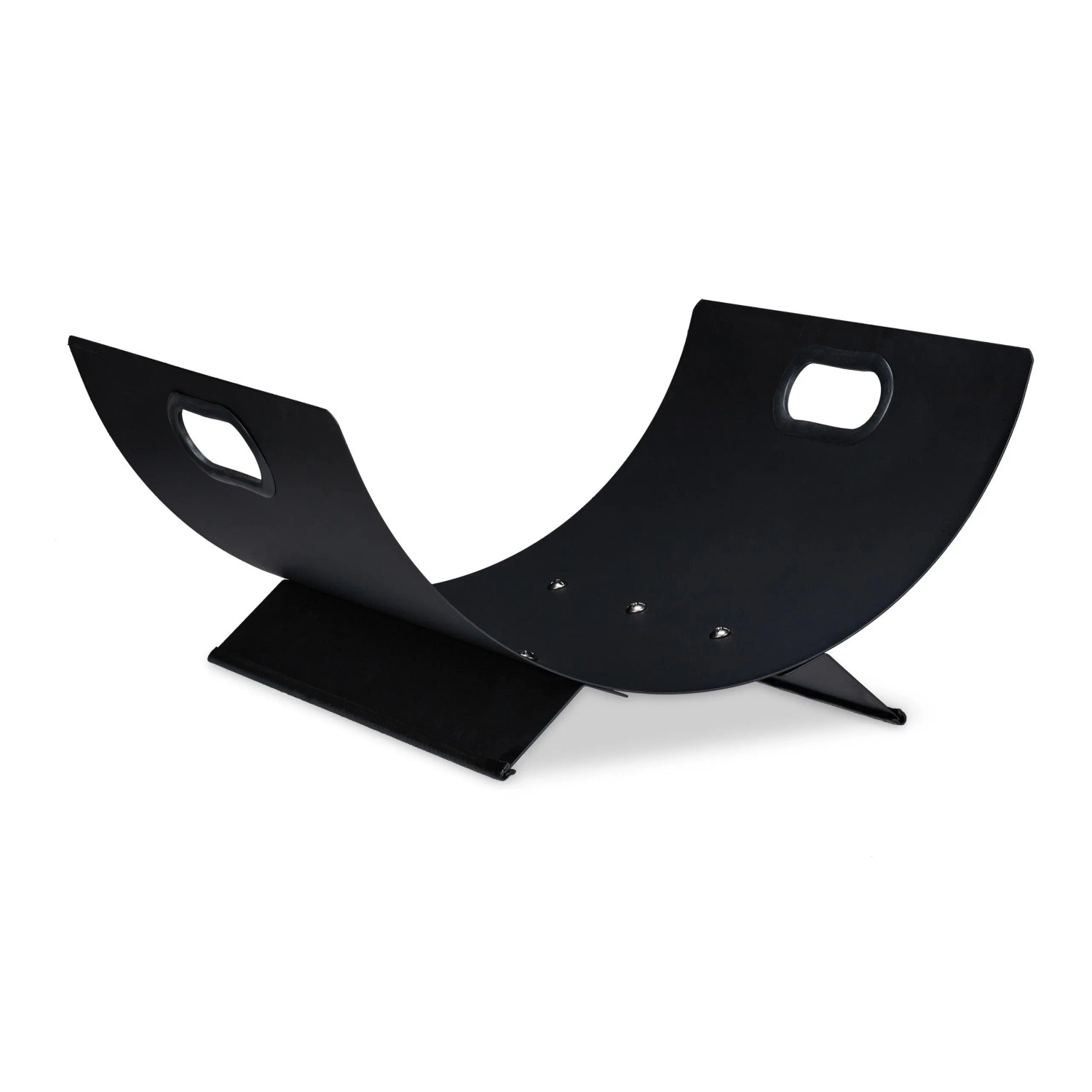 Relaxdays Kaminholzkorb Stahl Schwarz 40,5 cm x 33 cm x 18,5 cm