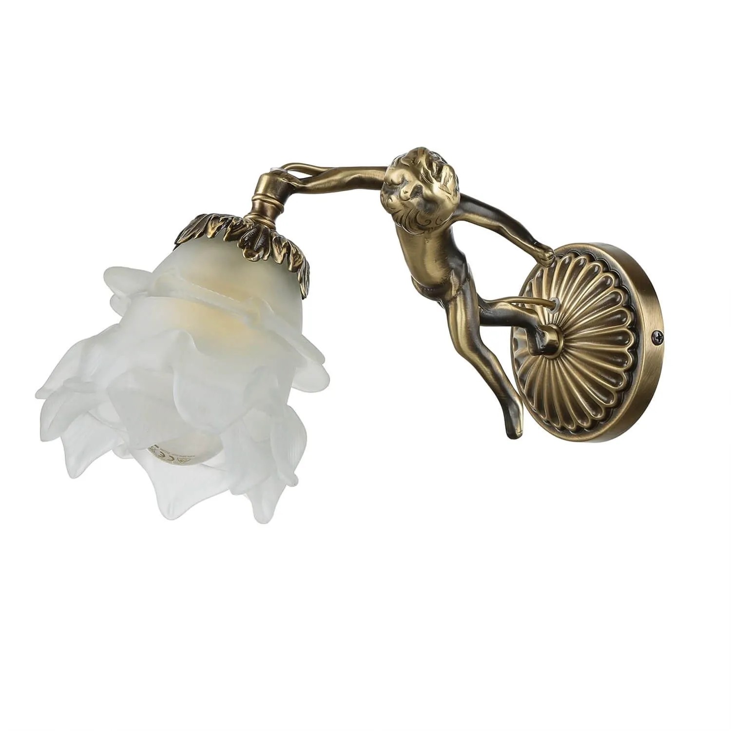 Licht-Erlebnisse Wandleuchte Messing Massiv Glas E27 Verstellbar In Bronze Jugendstil
