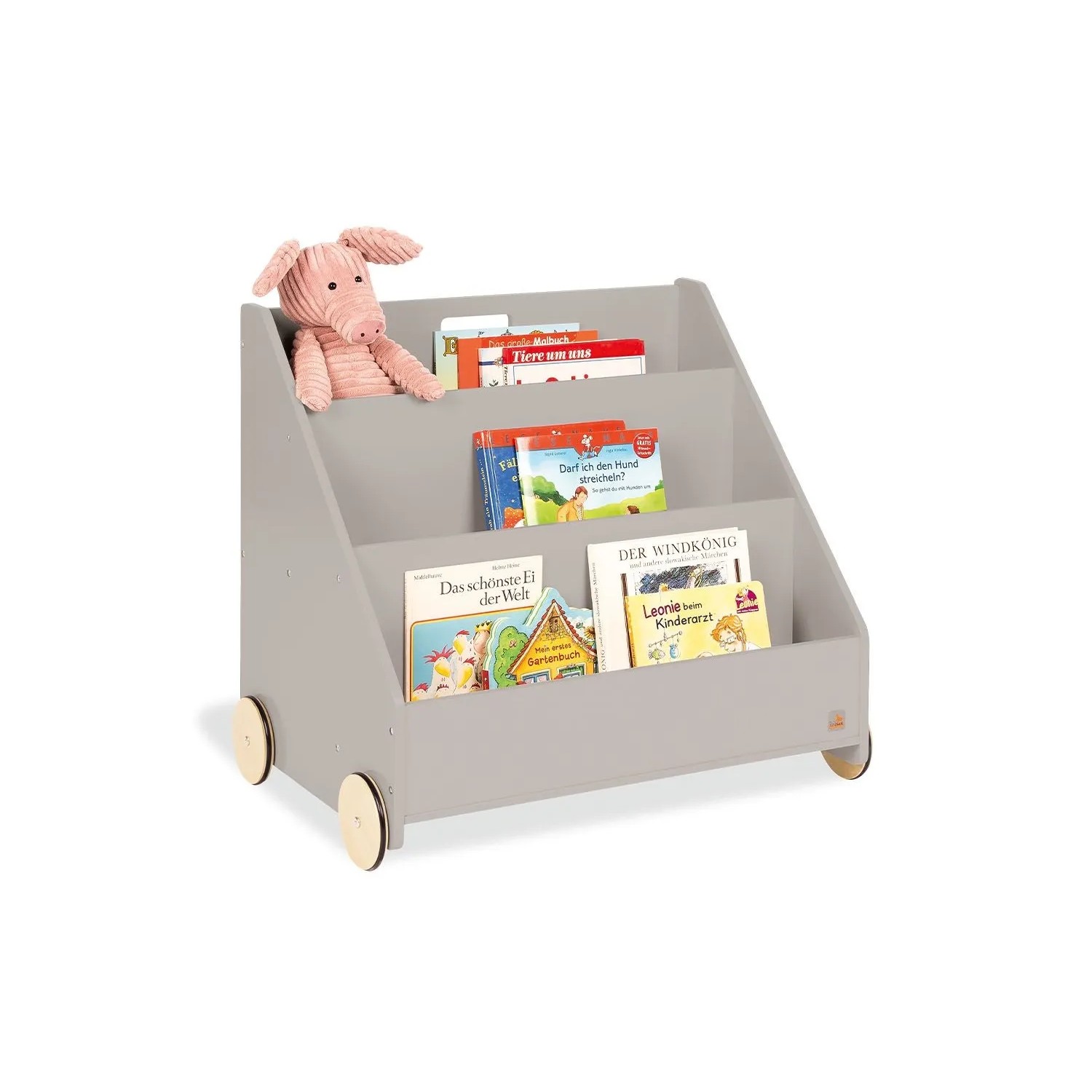 Pinolino Kinderbücherregal Mit Rollen Lasse Grau