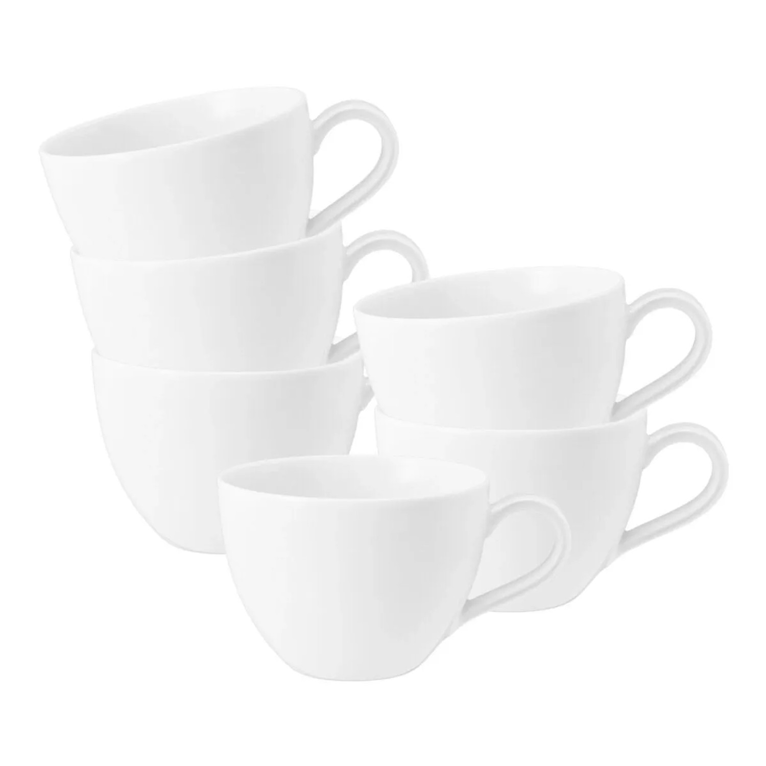 Seltmann Weiden Beat Color Glaze Kaffeetasse 0,26, 6er Set Weiß