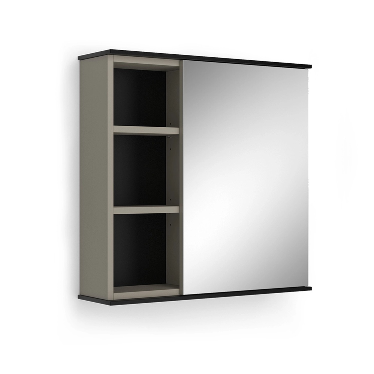 Vicco Badspiegelschrank Joli Greige 60 x 60 cm mit Spiegel