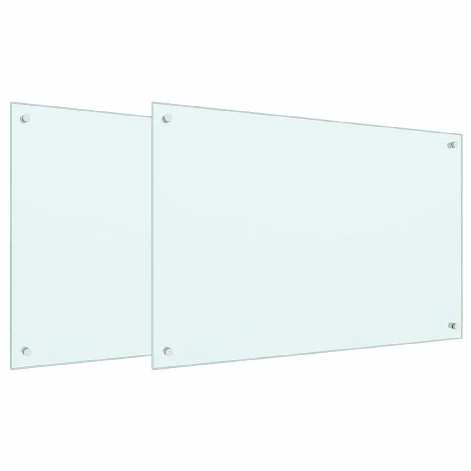 vidaXL Küchenrückwand 2 pcs Weiß 90 x 60 cm Gehärtetes Glas 3415421
