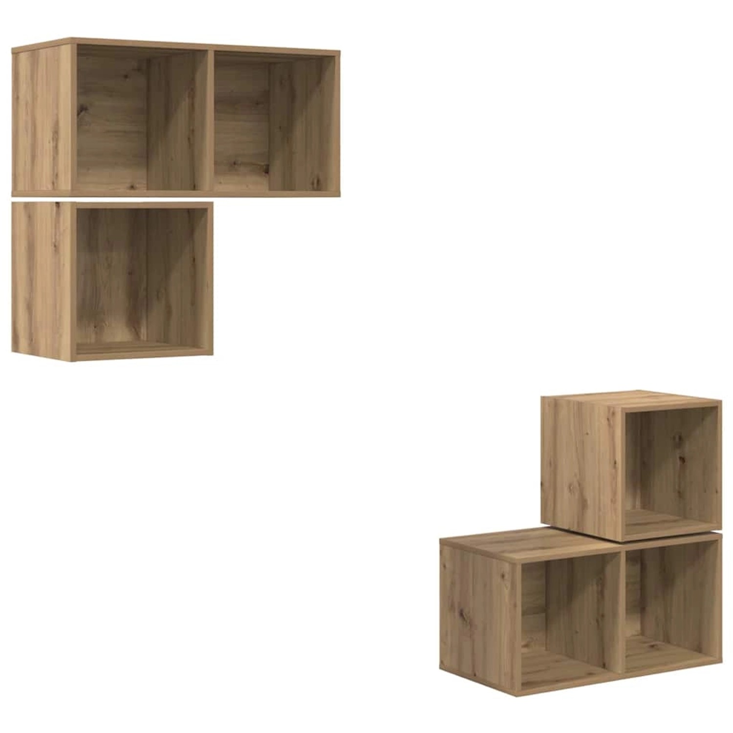 vidaXL TV-Schrank-Set Wandmontiert 4-Tlg Artisan-Eiche 37 x 37 x 72 cm 3393 günstig online kaufen