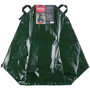 Offener, grüner Noor Frogbag Bewässerungssack 75L aus PE-Gewebe für Micro-Drip-Systeme.