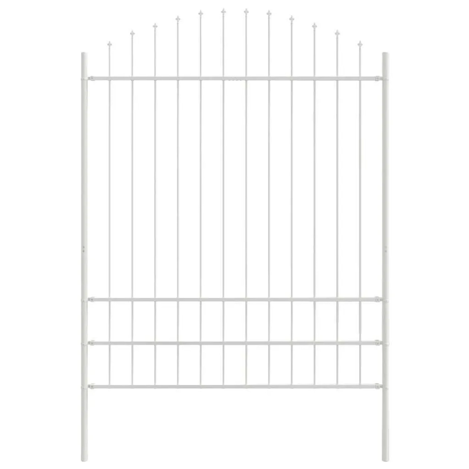 vidaXL Gartenzaun Weiß 340 x 200 cm Pulverbeschichteter Stahl 3360141 günstig online kaufen