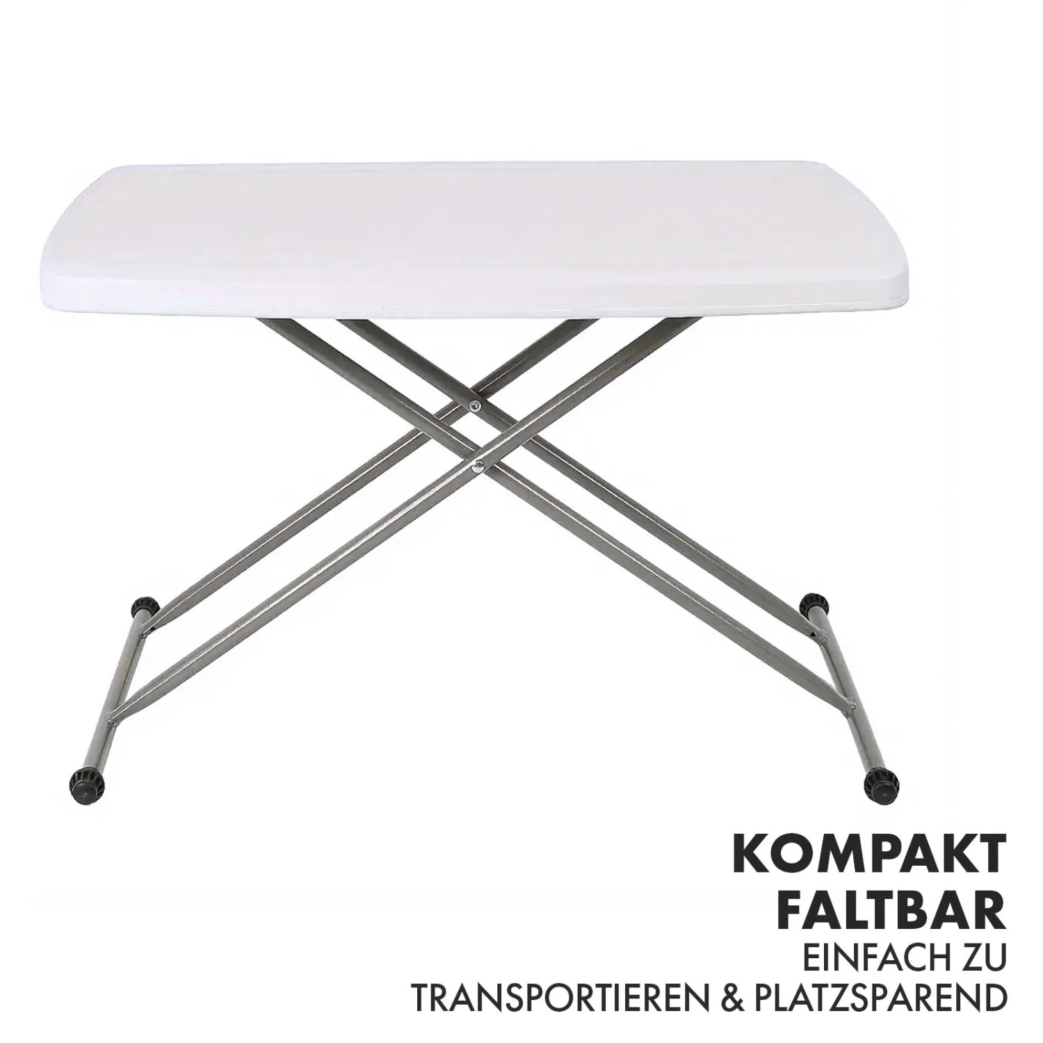 KARAT Klapptisch Nara, höhenverstellbarer Gartentisch, wetterfest und platzsparend.