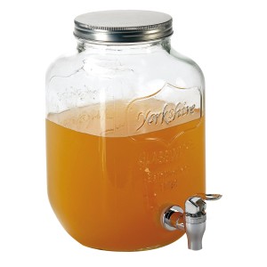 Getränkespender aus Glas mit Schraubverschluss, 4 Liter Fassungsvermögen. Ideal für Partys.