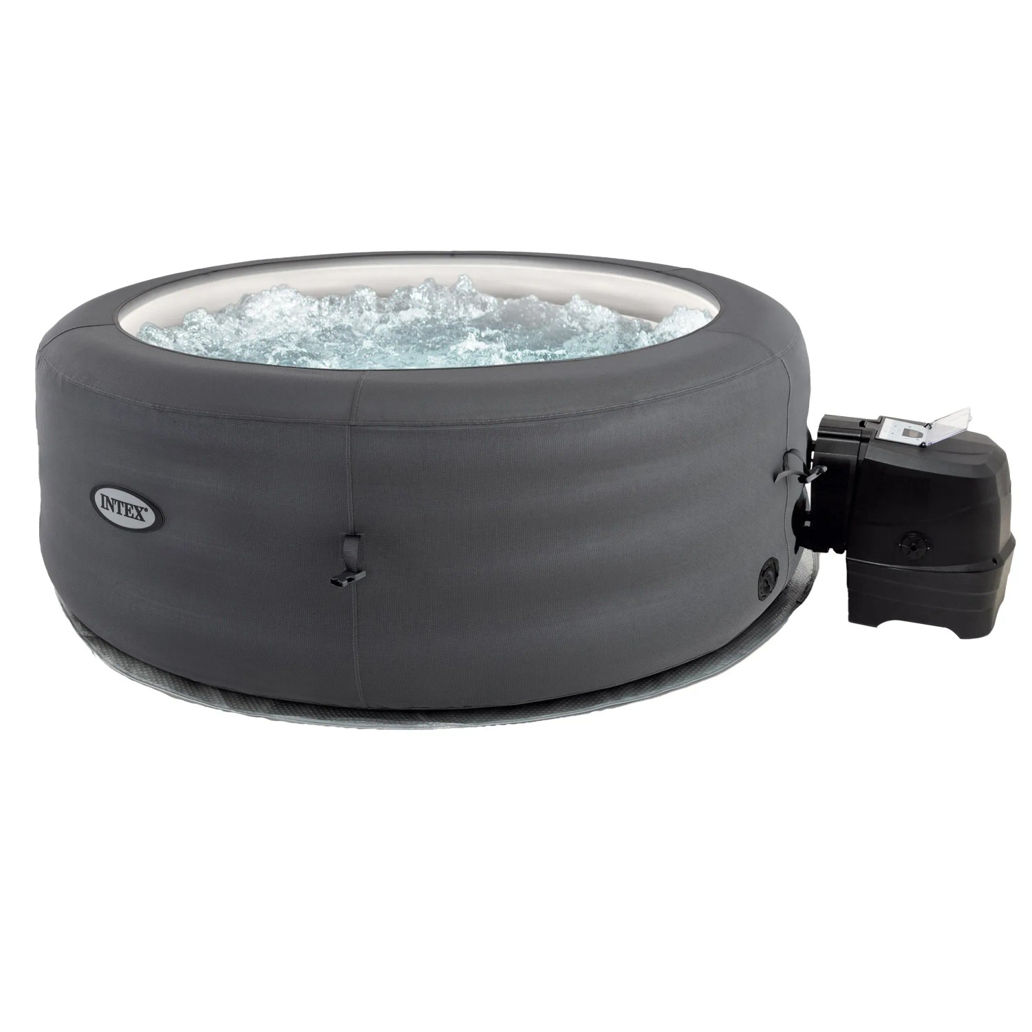 Intex SimpleSpa aufblasbarer Whirlpool, Ø 196 cm, mit Pumpe und Wasser.