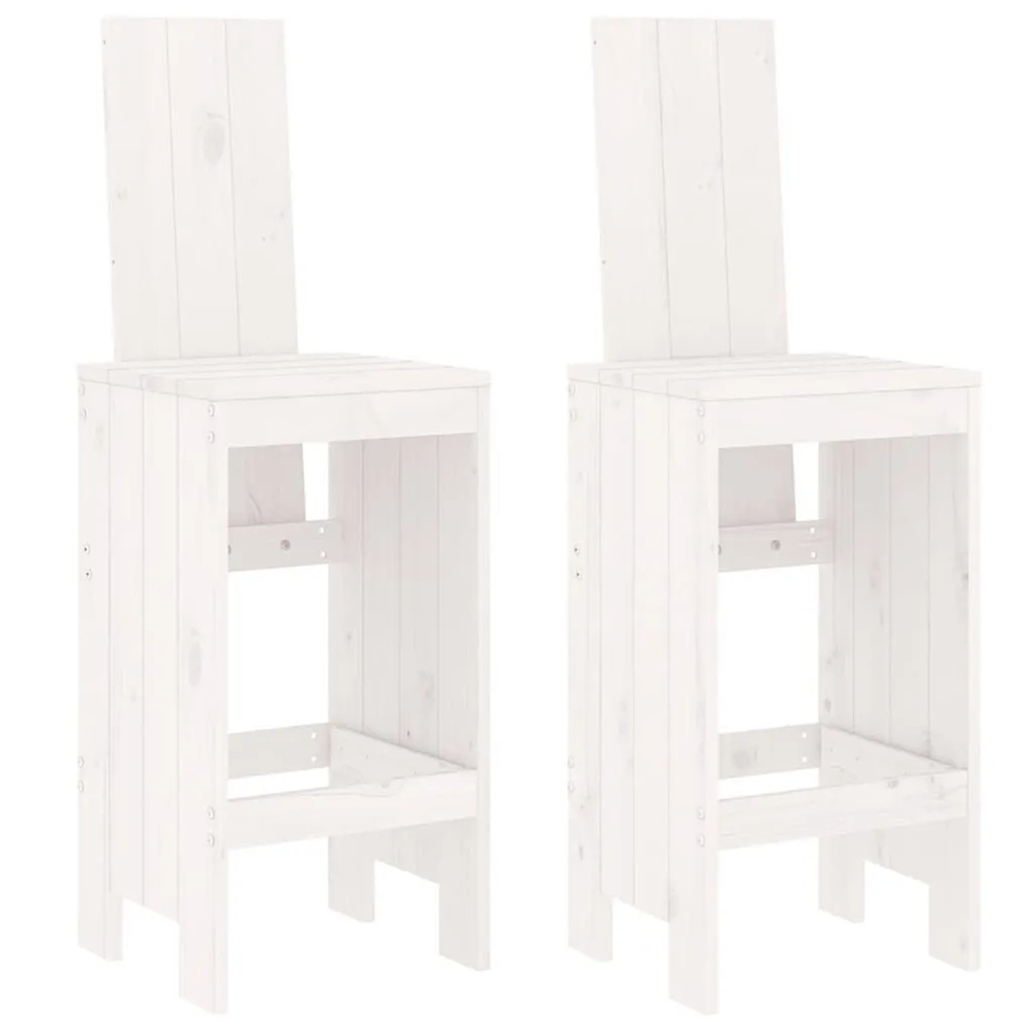 vidaXL Barhocker 2 Stk Weiß 40x42x120 cm Massivholz Kiefer 825353