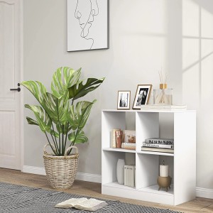 Costway Bücherregal mit 4 Fächern Würfelregal 73 x 33 x 73 cm Weiß