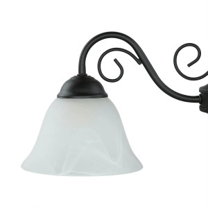 EASYLIGHT Pendelleuchte 3-Flammig E14 Rustikal Glas Metall Ø 46 cm Schwarz Weiß