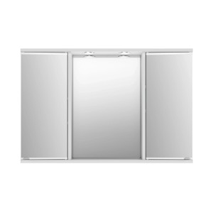 Jokey Spiegelschrank Kari 90 cm, weiß, mit LED-Beleuchtung. Bad Spiegelschrank mit 2 Türen.
