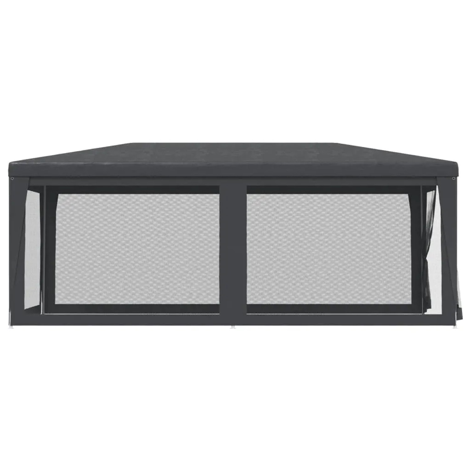 Anthrazitfarbenes Partyzelt 3x6 m mit Mesh-Seitenwänden für Garten & Feiern.