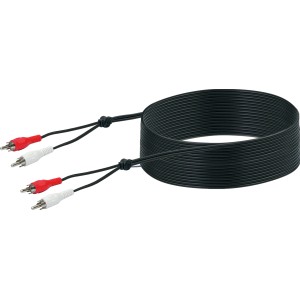 Schwaiger Cinch-Audio-Kabel, 10 m, mit roten und weißen Anschlüssen für Audioübertragung.
