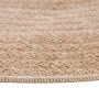 Detailansicht: Runder, beiger Outdoor-Teppich Comilla von Ayyildiz, 120x120 cm, Sisal-Optik.