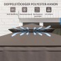 Detailaufnahme des belüfteten Doppel-Dachs vom Outsunny Grillpavillon in Kaffee.