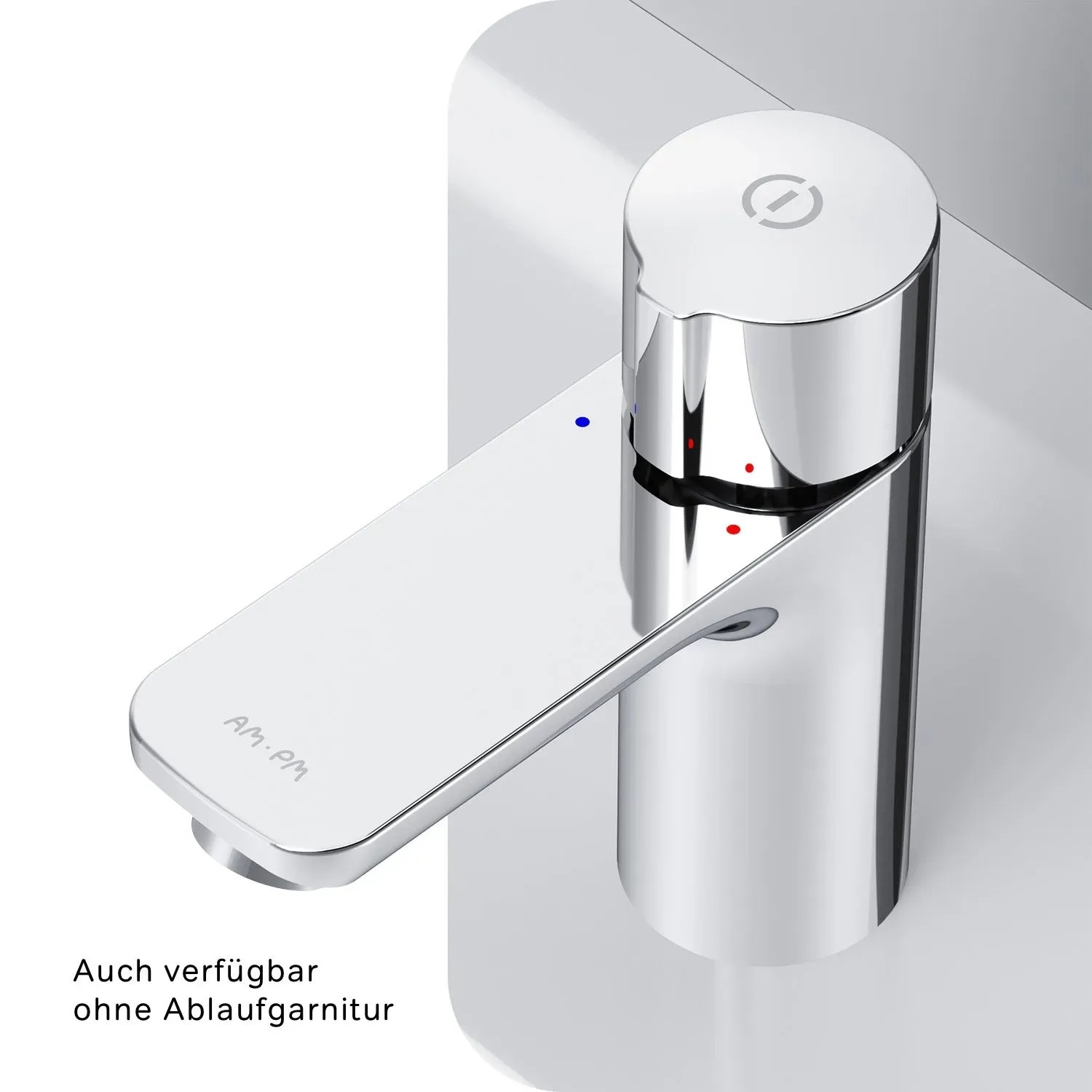 AM.PM Waschtischarmatur TouchReel in Chrom mit Klick-Ablaufgarnitur.