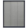 Anthrazitfarbenes Aluminium Insektenschutz-Plissee für Fenster, 60x80cm, mit schwarzem Fiberglasnetz.