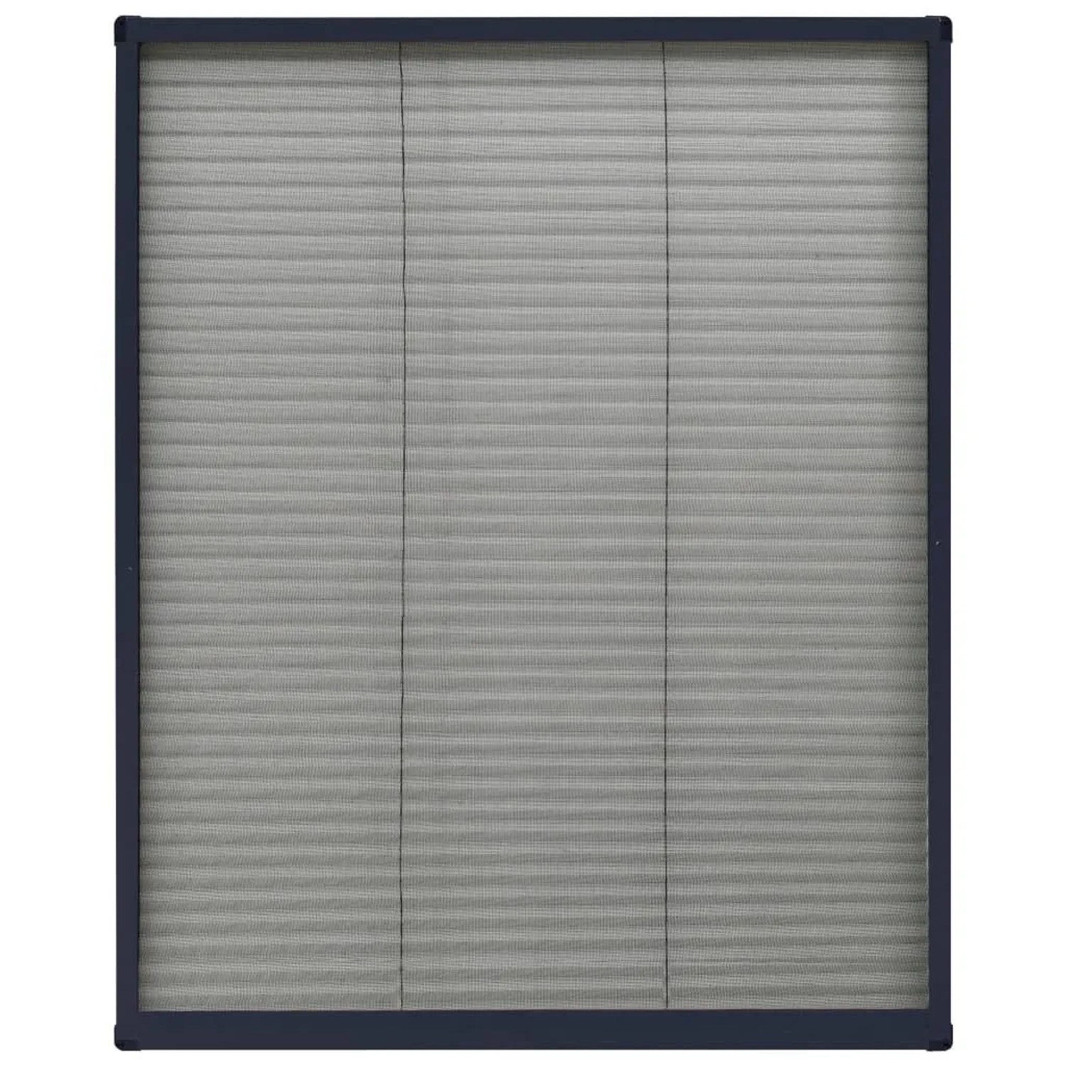Anthrazitfarbenes Aluminium Insektenschutz-Plissee für Fenster, 60x80cm, mit schwarzem Fiberglasnetz.