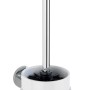 Wenko WC-Garnitur Isera UV-Loc® in Silber Glänzend, zur Wandmontage, mit weißem Behälter.