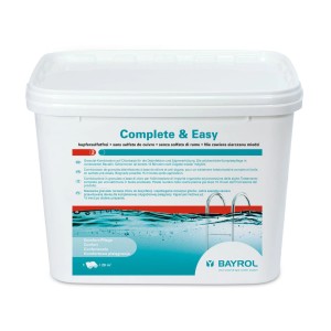 Bayrol Complete & Easy Poolpflege, 4,48kg Eimer mit 16 Beuteln zur Desinfektion, Algenverhütung und Klärung.