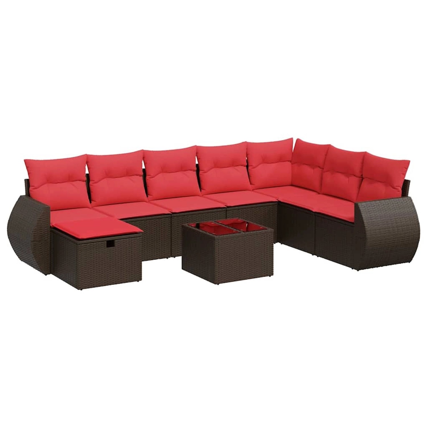vidaXL 9-Tlg Garten-Sofagarnitur mit Kissen Braun Poly Rattan 3325650 günstig online kaufen