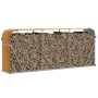Holzoptik Kaminholzunterstand aus verzinktem Stahl, gefüllt mit Holzscheiten.