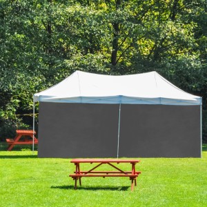 Relaxdays Pavillon Seitenteile 2er Set PE Grau Wasserdicht 2 m x 3 m