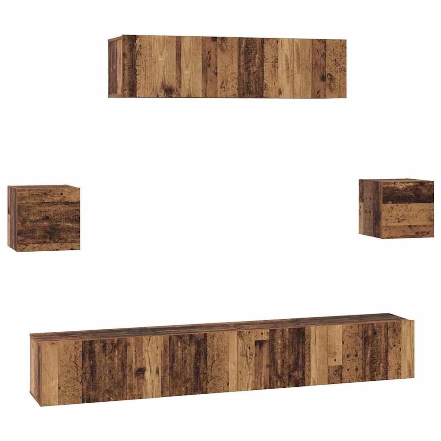 vidaXL TV-Schrank-Set 7-Tlg Altholz 80 x 30 x 30 cm Holzwerkstoff 3393408 günstig online kaufen