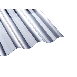Glasklare PVC-Lichtplatte Welle8 für Kunststoffbedachung. Transparente Wellplatte mit hoher Lichtdurchlässigkeit.