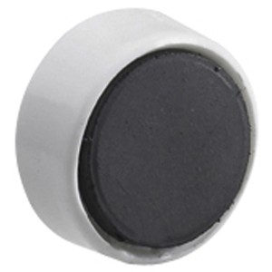 Weißer Pinnwandmagnet aus Kunststoff, 25mm Durchmesser, für Notizen und mehr.