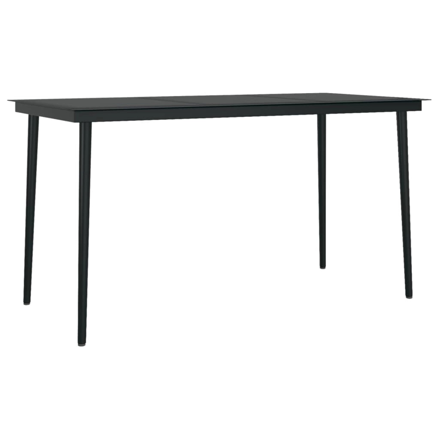 vidaXL Garten-Esstisch Schwarz 140x70x74 cm Stahl und Glas 318750 günstig online kaufen