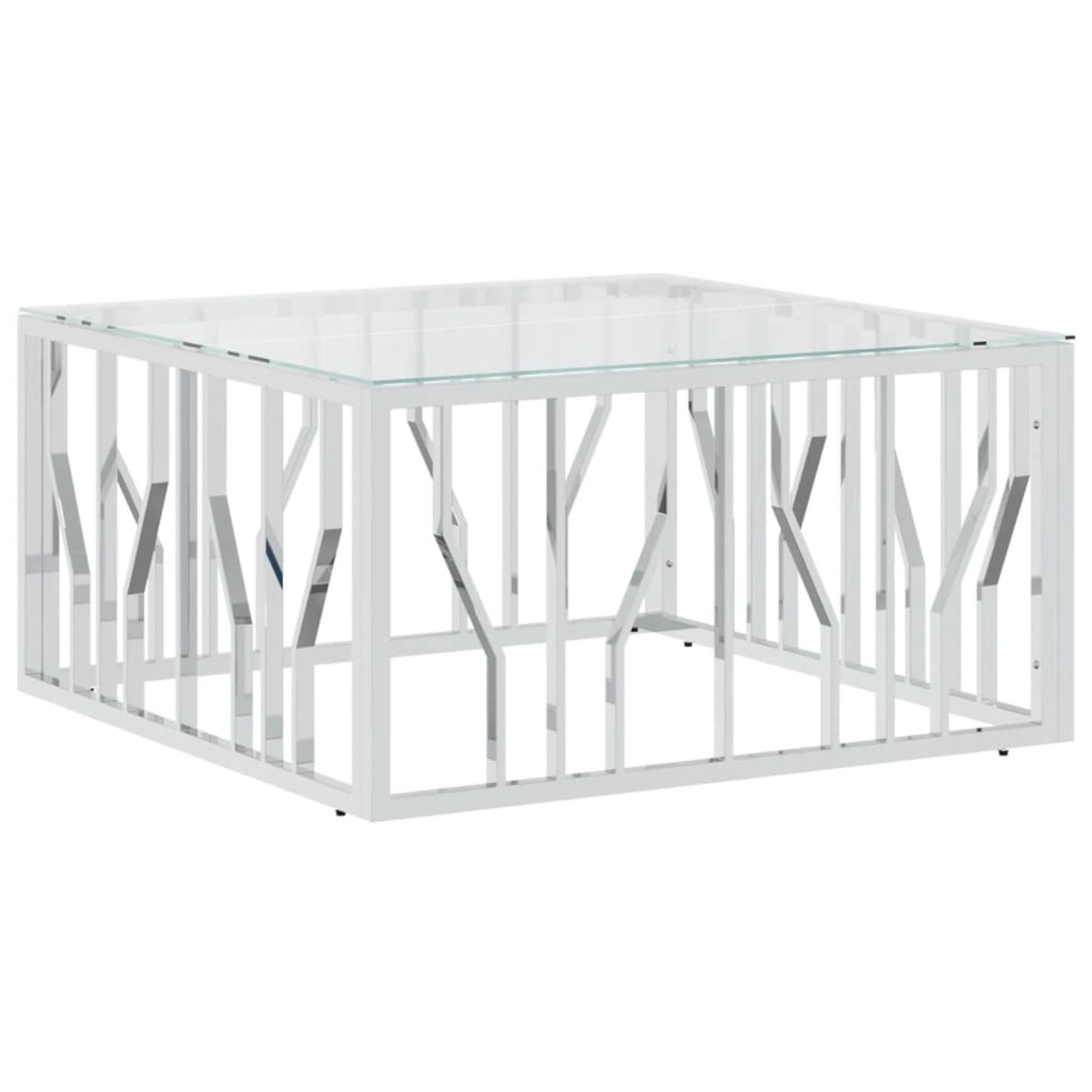 vidaXL Couchtisch 80x80x40 cm Edelstahl und Glas Modell 1 günstig online kaufen