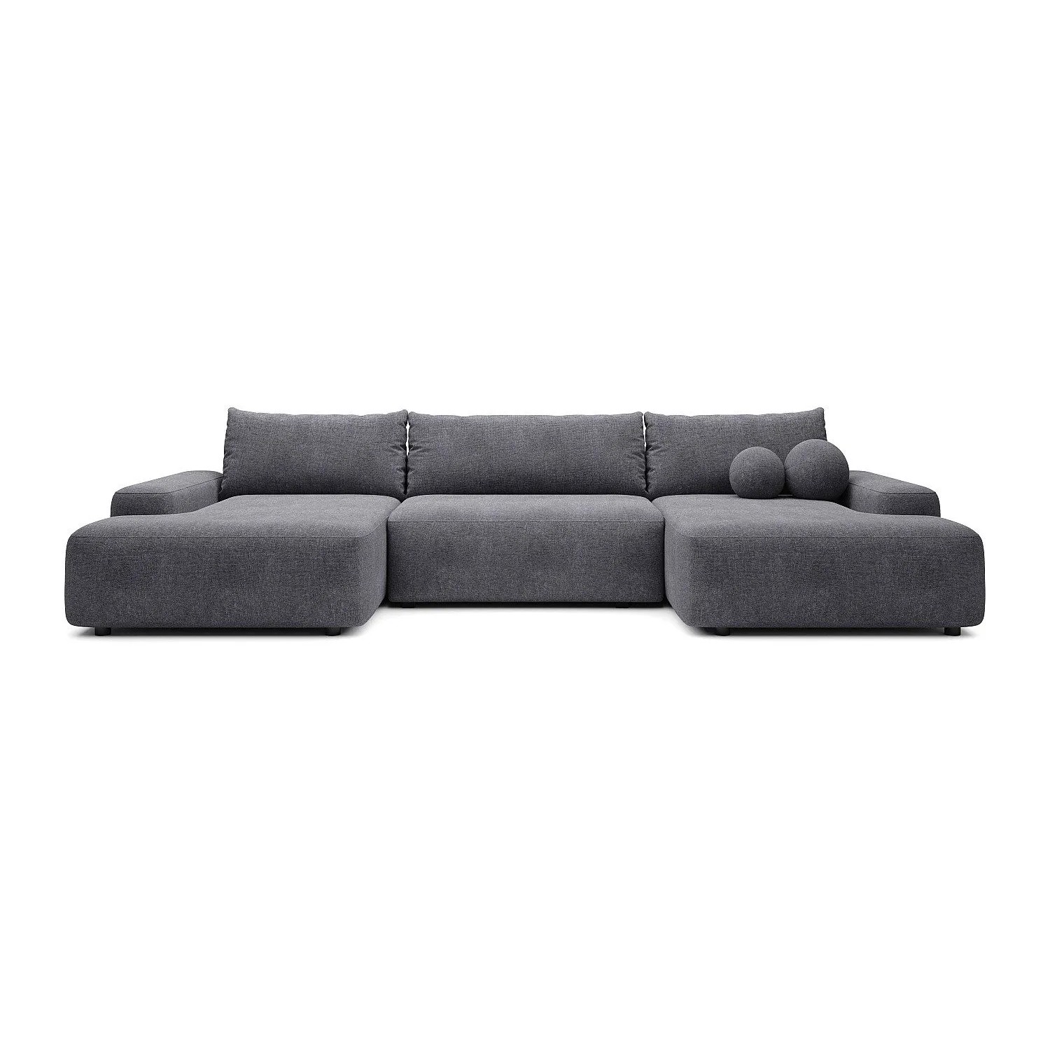 Vente-unique Schlafsofa Daviso Grau 360 cm