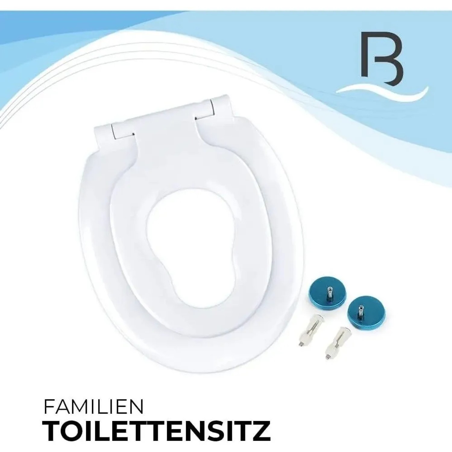 Bath4U WC-Sitz mit integriertem Kindersitz, Absenkautomatik, weiß.