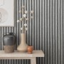 Marburg Vliestapete Botanica 2, graue Holzoptik, Streifen-Design für Wohnräume.