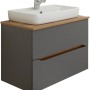 Pelipal Waschbeckenunterschrank Quickset 357, Quarzgrau Matt Touch, 72 cm mit Waschbecken.